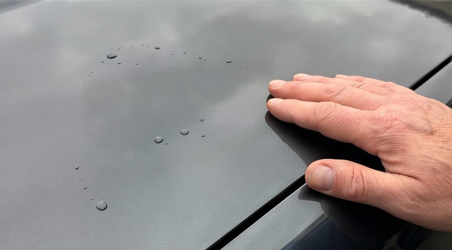 carron original profi autopolitur hochglanz versiegelung Detailansicht beim Testen