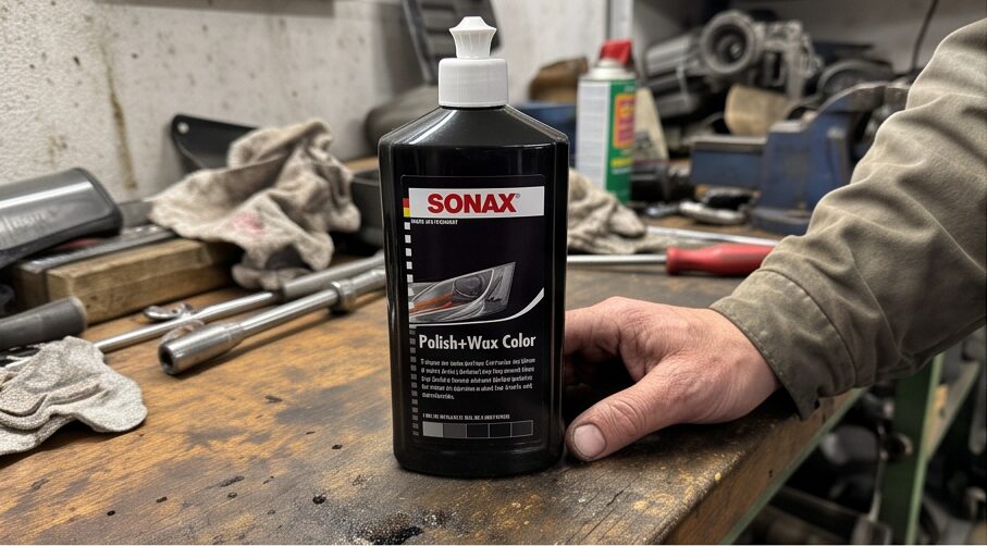 SONAX Polish+Wax Color NanoPro Schwarz im Test: Mittelstarke Politur mit Farbpigmenten für schwarzen Lack