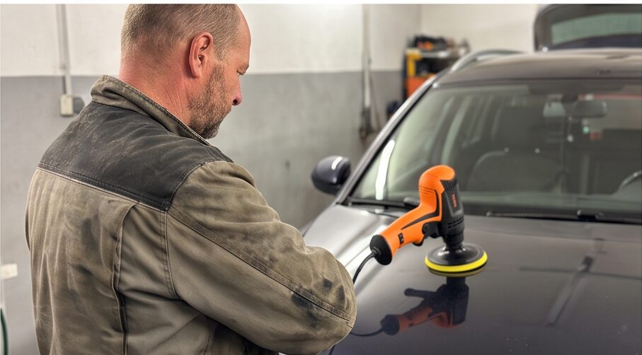 weytoll poliermaschinen set Detailansicht beim Testen